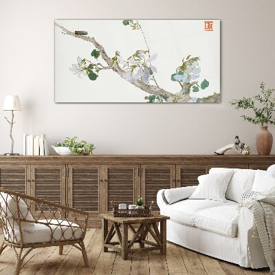 Insects and flowers ju lian Glass Wall Art