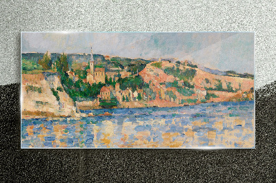 Landscape by the river Wall art on glass