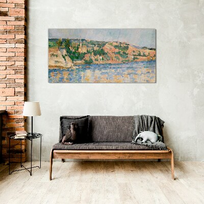 Landscape by the river Wall art on glass