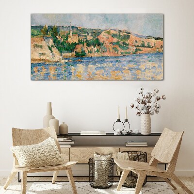 Landscape by the river Wall art on glass