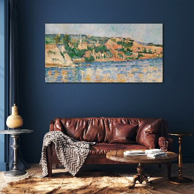 Landscape by the river Wall art on glass