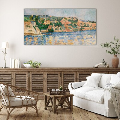 Landscape by the river Wall art on glass