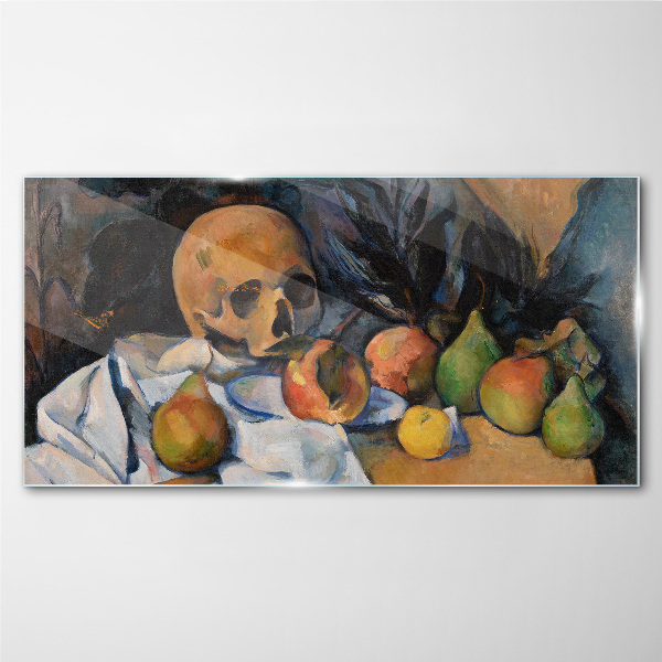 Still Life with Skull and Fruit Glass art print