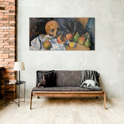Still Life with Skull and Fruit Glass art print