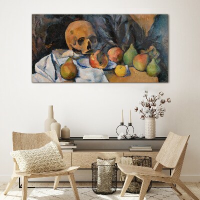 Still Life with Skull and Fruit Glass art print