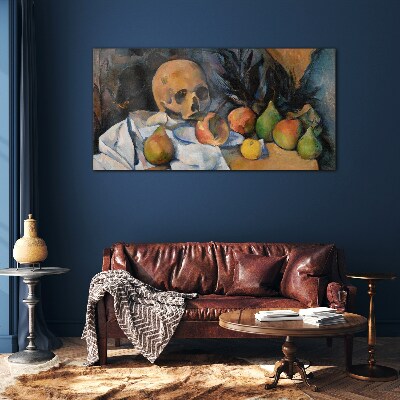 Still Life with Skull and Fruit Glass art print