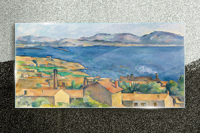 Bay of marseilles cézanne Glass Wall Art