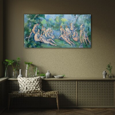 Nature Bathing Scene Wall art on glass