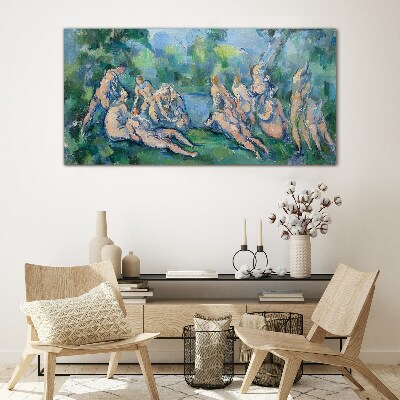 Nature Bathing Scene Wall art on glass