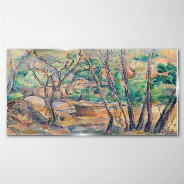 Landscape among the trees Glass art print