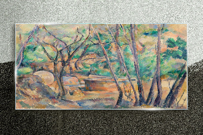 Landscape among the trees Glass art print