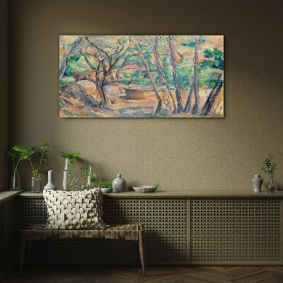 Landscape among the trees Glass art print
