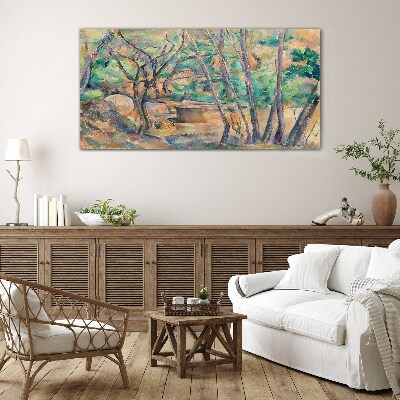 Landscape among the trees Glass art print