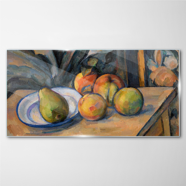 Still life with fruit Glass art print
