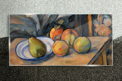 Still life with fruit Glass art print