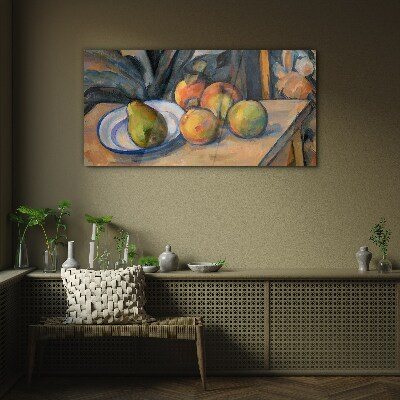 Still life with fruit Glass art print