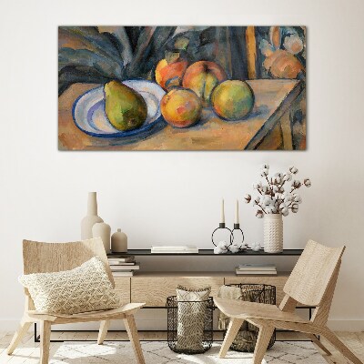 Still life with fruit Glass art print