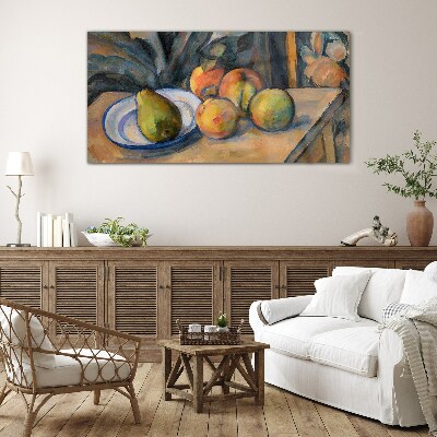 Still life with fruit Glass art print