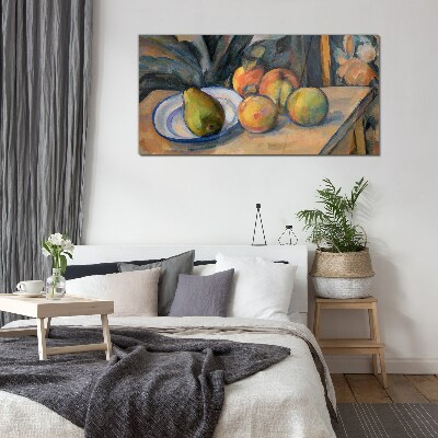 Still life with fruit Glass art print