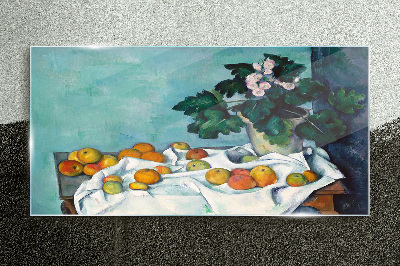 Fruit table with vase Wall art on glass