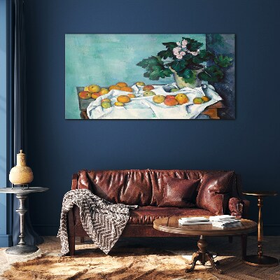 Fruit table with vase Wall art on glass