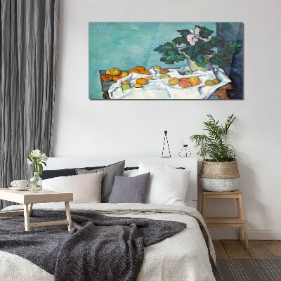 Fruit table with vase Wall art on glass