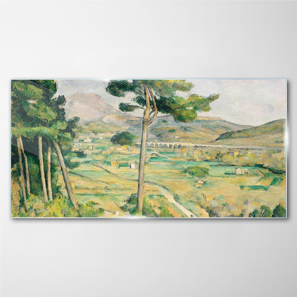 Landscape with trees Glass art print