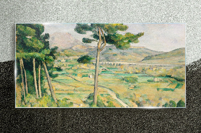 Landscape with trees Glass art print