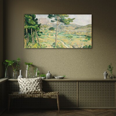 Landscape with trees Glass art print