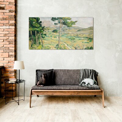Landscape with trees Glass art print