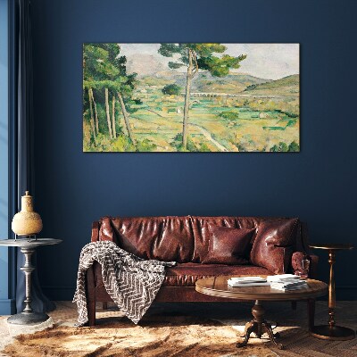 Landscape with trees Glass art print