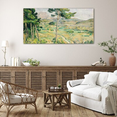 Landscape with trees Glass art print