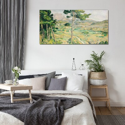 Landscape with trees Glass art print
