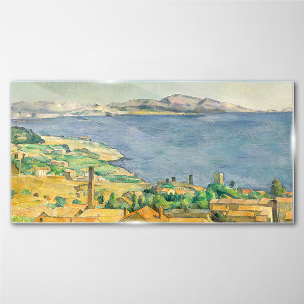 Sea and landscape view Wall art on glass