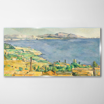 Sea and landscape view Wall art on glass