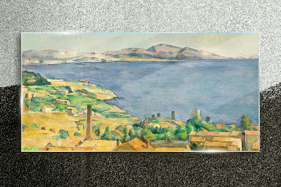 Sea and landscape view Wall art on glass