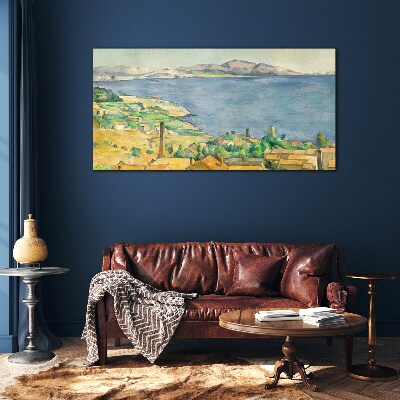 Sea and landscape view Wall art on glass