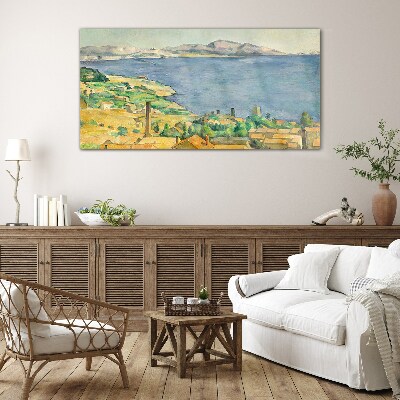 Sea and landscape view Wall art on glass