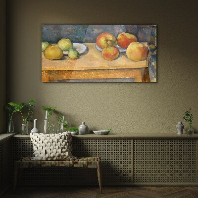 Fruit on the table Wall art on glass