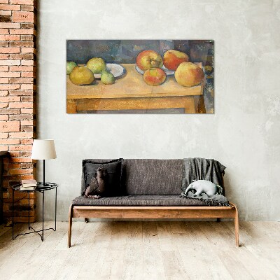 Fruit on the table Wall art on glass