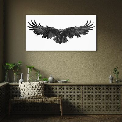 Pet bird raven Glass Wall Art