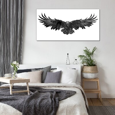 Black Eagle in Flight Wall art on glass