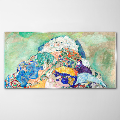 Baby cradle gustav klimt Glass Wall Art