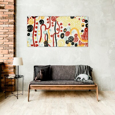 Abstraction gustav klimt Glass Wall Art