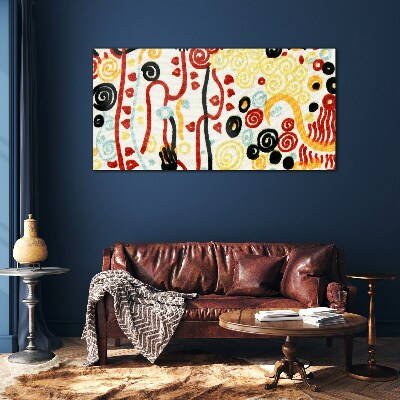 Abstraction gustav klimt Glass Wall Art