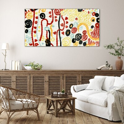 Abstraction gustav klimt Glass Wall Art