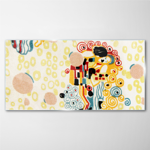 Colored circles and figures Wall art on glass