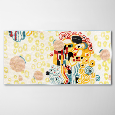 Colored circles and figures Wall art on glass