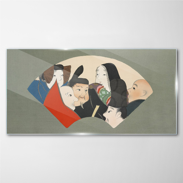 Traditional Japanese-style characters Glass art print