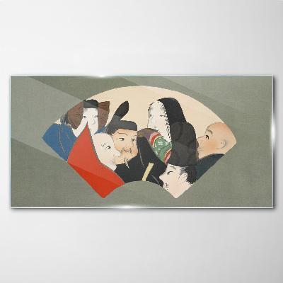 Traditional Japanese-style characters Glass art print